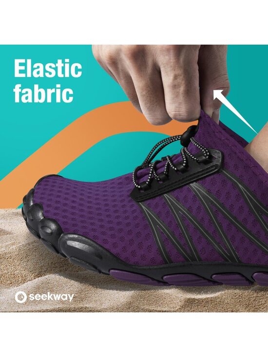 ?Men\'s Purple Spandex Low Top Quick Dry Comfortable Lace up Shoes main image 5